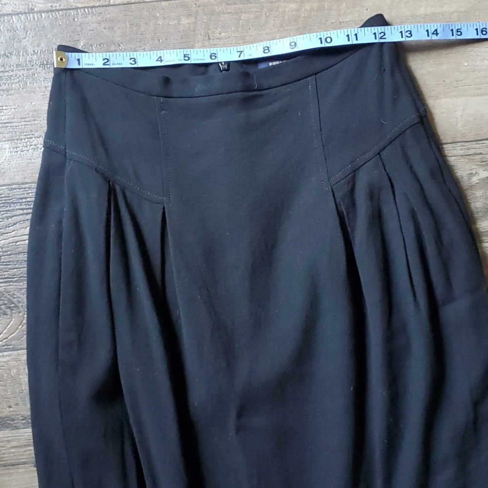 French Connection Pleated Virgin Wool Blend Skirt - Picture 6 of 7